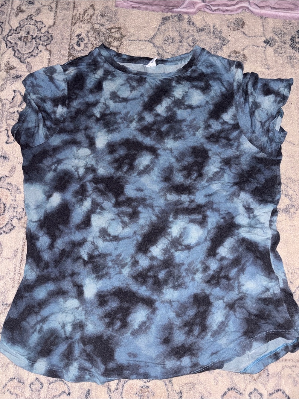 Old Navy Blue & Black Tie-Dye Short Sleeve Tee